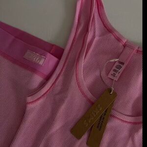 SKIMS Light Pink Ribbed Tank